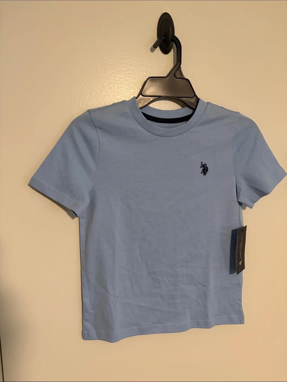 U.S. Polo Assn. Light Blue Short Sleeve Tee with Navy Logo